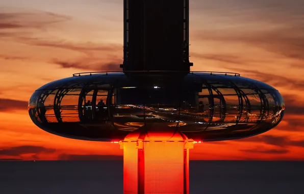 Англия, башня, Брайтон, смотровая площадка, British Airways i360