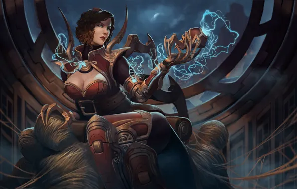 Девушка, паук, League of Legends, чёрная вдова, Elise