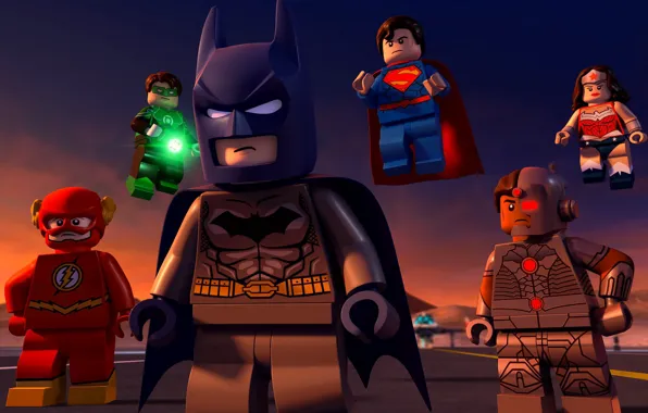 Картинка Wonder Woman, Batman, bat, Lego, Green Lantern, Superman, hero, mask
