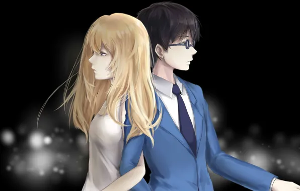 Ночь, двое, Shigatsu wa Kimi no Uso, Твоя апрельская ложь