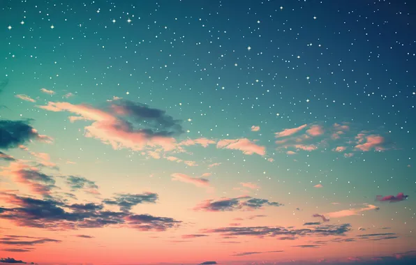 Space, star, sky, cloud, gradient, minimalist