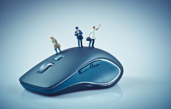 Картинка blue, small dolls, wireless mouse
