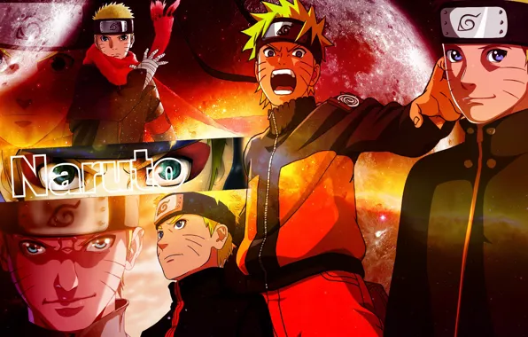 Коллаж, аниме, арт, парень, Наруто, Naruto, Наруто Узумаки