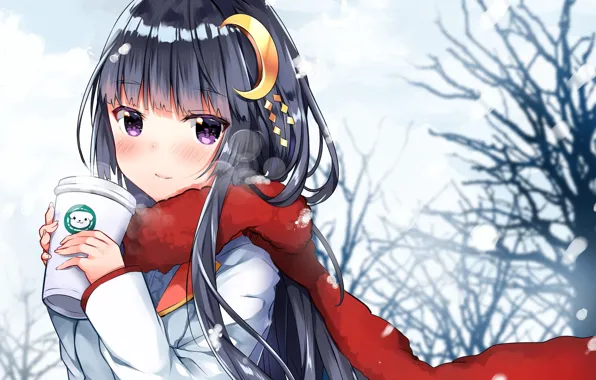 Картинка взгляд, аниме, девочка