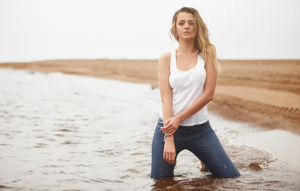 Море, взгляд, модель, Nastya