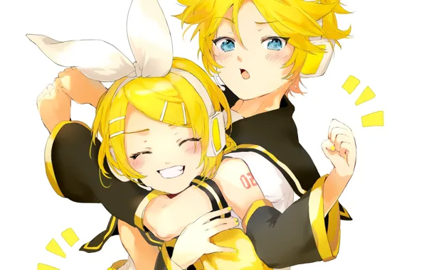 Мальчик, девочка, Kagamine Rin, Kagamine Len, Vocaloids