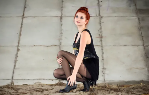 Колготки, рыжая, Karoline Kate, грязь.