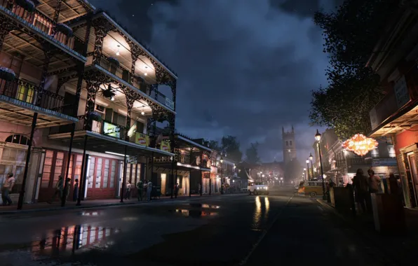 Город, улица, церковь, 2K Games, Mafia 3, Hangar 13 Games