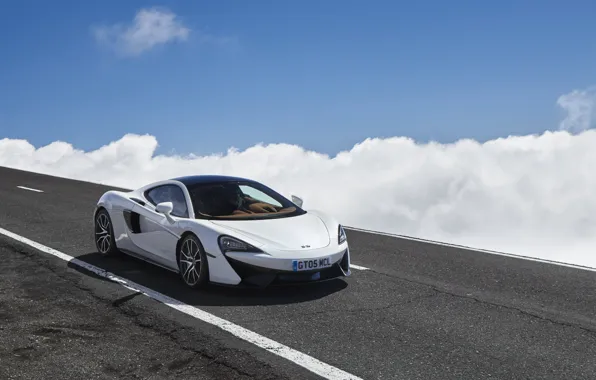 Дорога, авто, небо, облака, McLaren, 570GT