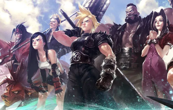 Sword, game, Final Fantasy, sky, neko, cloud, cat, ken