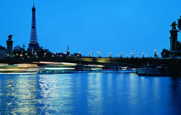 Картинка Париж, Огни, Ночь