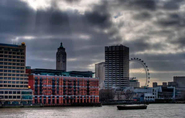 Картинка Англия, Лондон, London, England, thames, the london eye, oxo tower