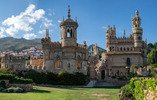 Картинка замок, архитектура, Испания, Spain, Бенальмадена, Castillo de Colomares, Benalmadena, Замок Коломарес