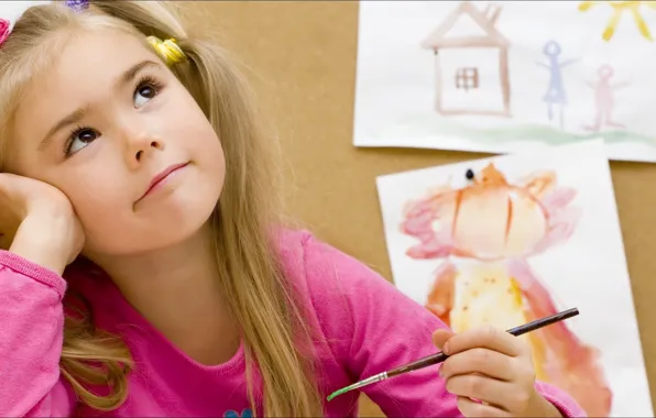 Girl, picture, dreams, kids