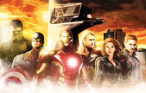 Халк, Hulk, Железный человек, Iron Man, Marvel, Капитан Америка, Captain America, Thor
