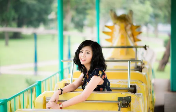 Девушка, улыбка, азиатка