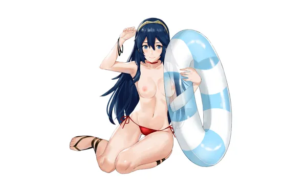 Girl, sexy, long hair, nipples, boobs, anime, blue eyes, beautiful