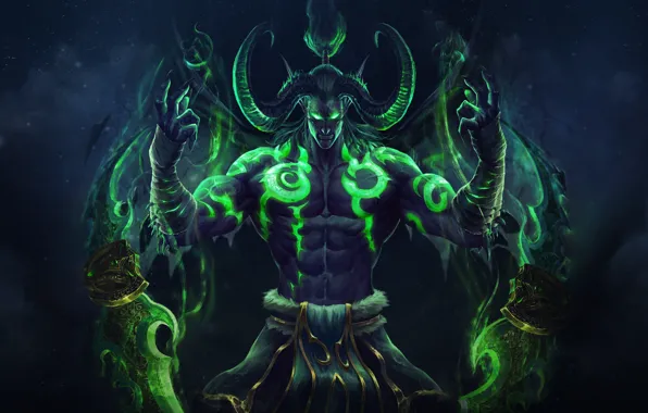 Игра, Illidan, Демон, WOW, Stormrage, Warcraft, Blizzard, Art