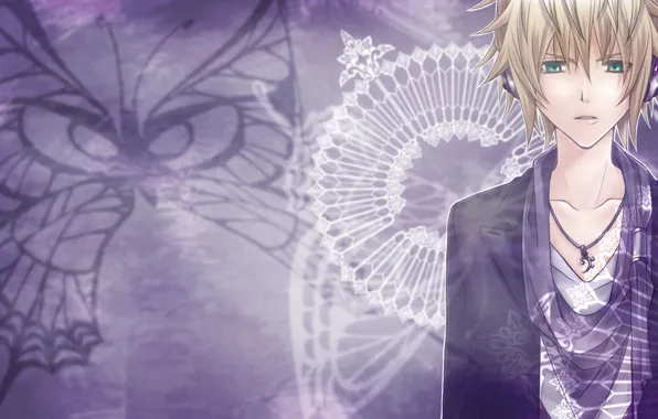 Наушники, парень, vocaloid, вокалоид, kagamine len