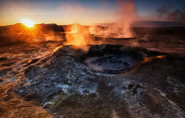 Картинка Iceland, vulcano, geothermal, Namafjall