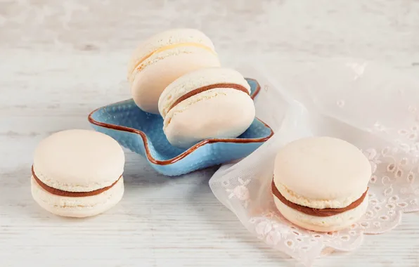 Еда, печенье, сладкое, cream, dessert, macaron