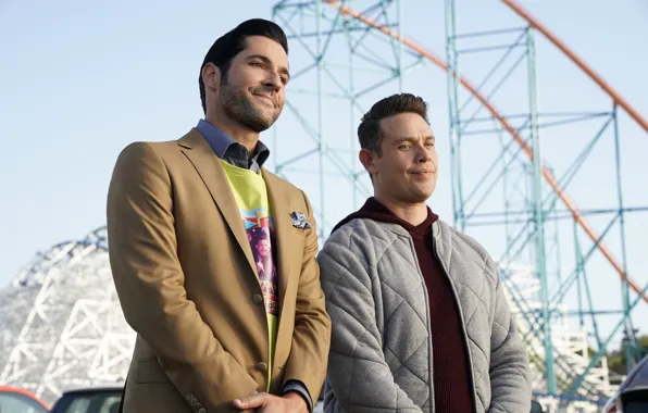 Сериал, телесериал, Lucifer, Tom Ellis, Люцифер, Том Эллис, Люцифер Морнингстар, Дэн Эспиноза