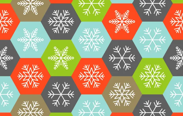 Картинка зима, снежинки, фон, colorful, Christmas, winter, background, snowflakes
