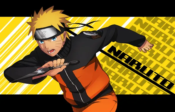 Naruto, art, naruto uzumaki, kunai