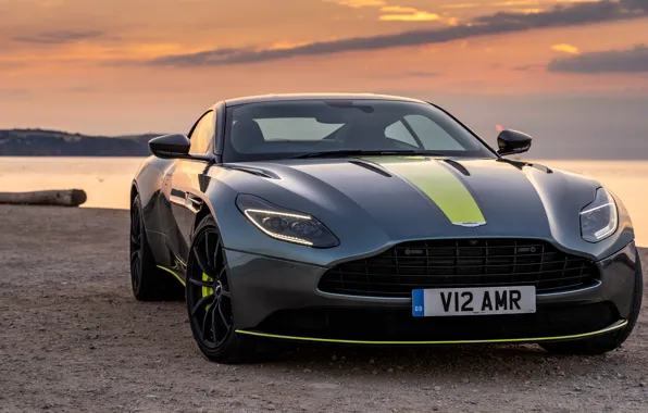 Закат, Aston Martin, вид спереди, 2018, DB11, AMR, Signature Edition