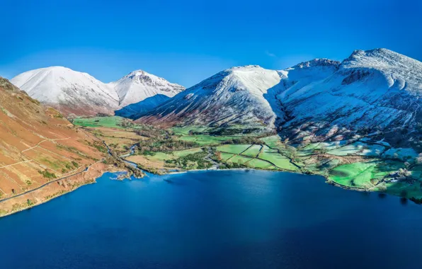 Картинка Великобритания, Blue sky, Голубое небо, Coast Wasdale Head, побережье Уосдейл-Хед, Seascale, Сискейл