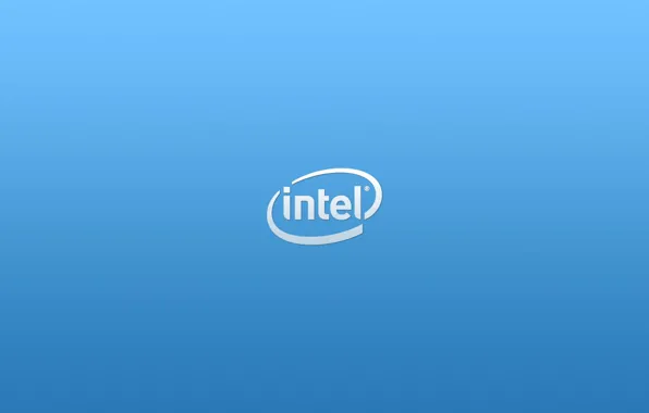 Лого, logo, Intel, blue, интел