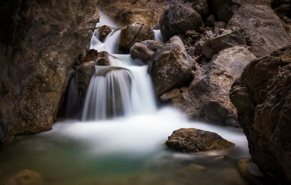 Камни, скалы, водопад, валуны