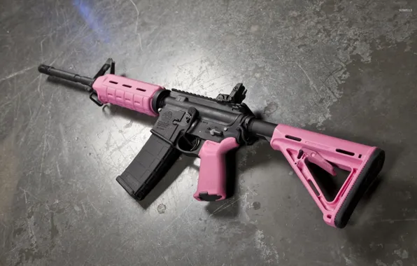 Pink, ar15, assault rifle