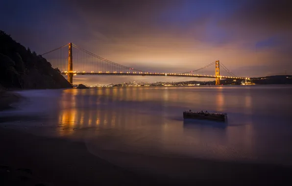 Город, Сан-Франциско, США, мост Золотые Ворота, Марин, северная калифорния