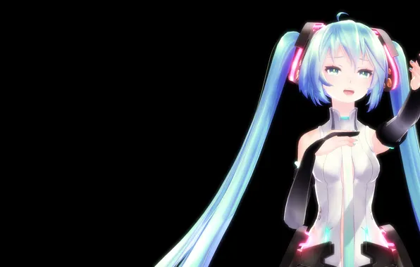 Девушка, арт, vocaloid, hatsune miku, вокалоид, miku append