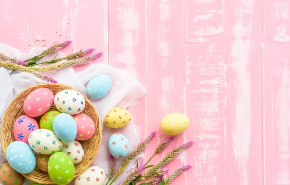 Цветы, яйца, Пасха, happy, flowers, eggs, easter, decoration