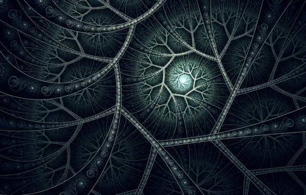 Фрактал, завиток, fractaldesire, by fractaldesire, секторы, зелёные линии