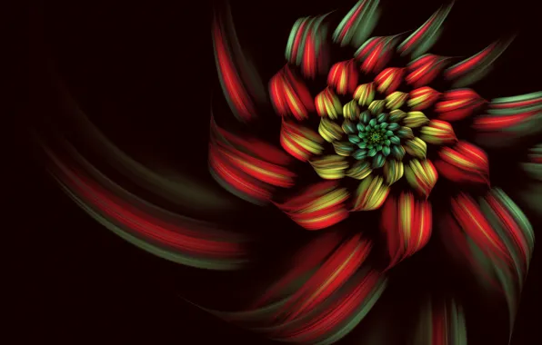 Цветок, линии, узор, краски, pattern, paints, line flower