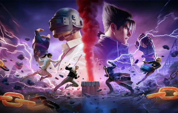 Бой, схватка, персонажи, Game, video game, Pubg Mobile, Tekken 8, Pubg Mobile x Tekken 8