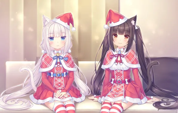 Кошки, девушки, Рождество, Vanilla, Chocola, Neko Paradise
