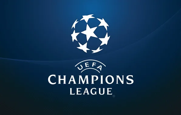 Картинка футбол, логотип, футбольный мяч, Logo, Champions League, UEFA, английский текст, звезы