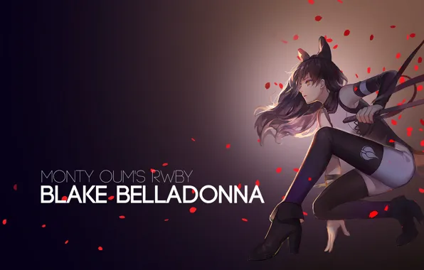 Девушка, фон, аниме, арт, RWBY