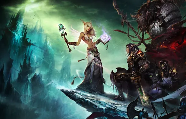 Sword, World of Warcraft, fantasy, game, magic, armor, weapons, elf