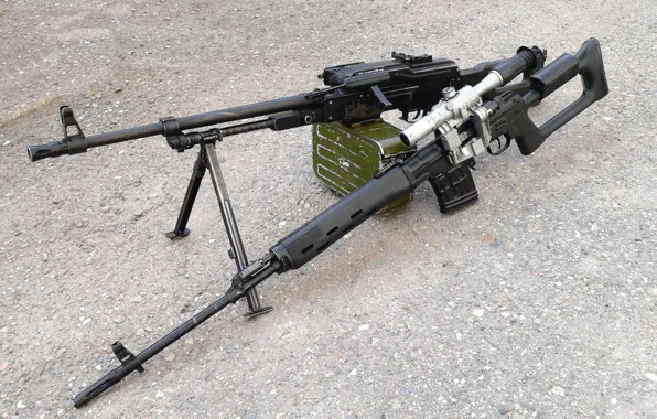 Картинка круто, СВД, ПКМ, снайперская винтовка Драгунова, пулемёт Калашникова модернизированный