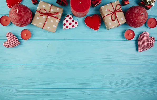 Картинка фон, подарок, голубой, сердечки, wood