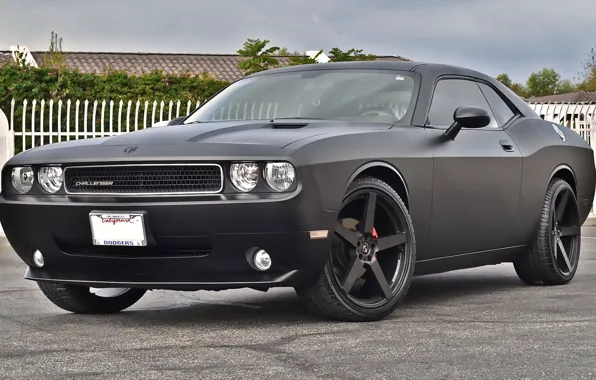 Dodge, Challenger, black, matte