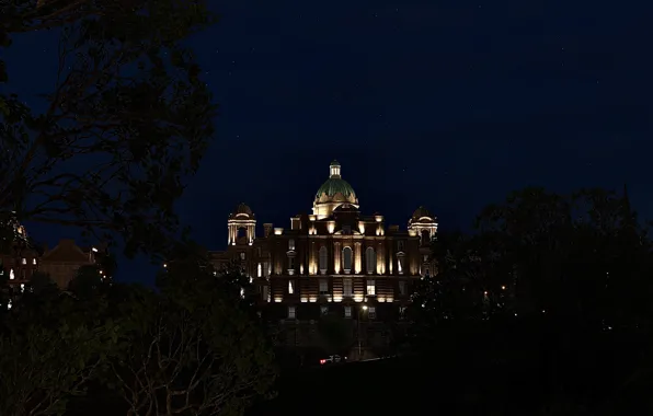 HDR, Stars, Lights, Night, Edinburgh, Game, Building, Trees