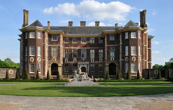 Замок, Лондон, сад, скульптура, дворец, London, Ham House