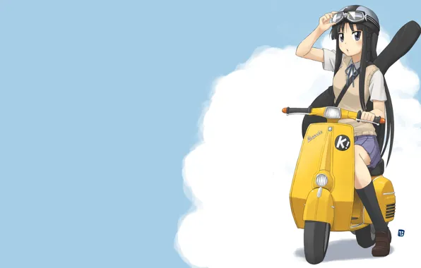 Гитара, мопед, K-ON, Акияма Мио, аниме.