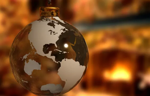 Картинка земля, игрушка, новый год, шар, рождество, christmas, new year